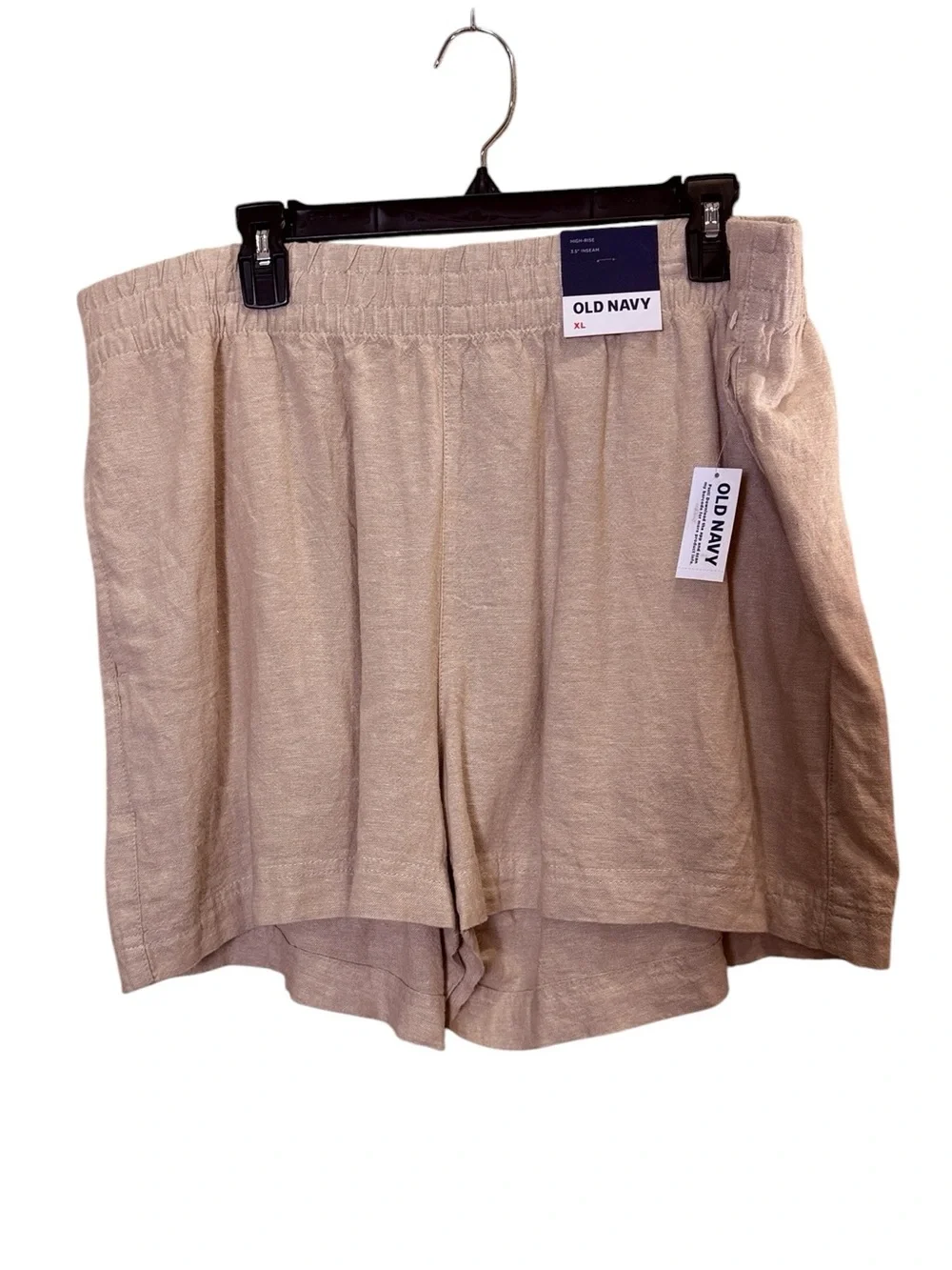 Old Navy Women’s Beige Linen-Blend Classic Comfort Waist Bermuda Shorts Sz XL